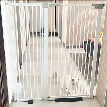 41" Tall Safety Pet Gate,Adjustable 29.92"-49.21" Wide,No Drilling Pressure Mount Kit,Auto Close Cat Gate Suitable for Stairs,Doorways,White (29.92"-49.21" W)