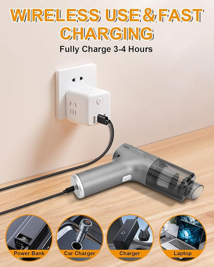 Car Handheld Vacuum Cordless 4 in 1, 20000PA Car Vacuums Cleaner Portable Brushless Motor High Power Suction, Mini Hand Held Dust Busters Rechargeable with Multi Accessories for Home/Pet