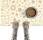 Cute Cat Pet Feeding Mat Adorable Kitten Food Placemat with Gift Bow and Star Print for Dogs and Cats Sweet Non Slip Mat for Dog Cat Food and Water Bowls Home Kitchen Decoration 20" x 12"