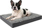 Small Dog Bed Sized Dogs, Orthopedic Flannel Pet Bed with Removable Washable Cover, Waterproof Indestructible Puppy Dog Cot Bed with Anti-Slip Bottom, Egg Crate Memory Foam Pad, 23.0"x17.0"x3.0", Grey