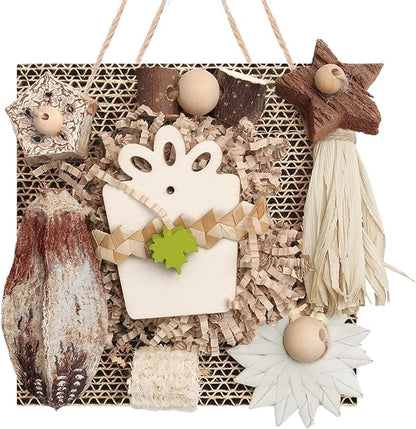 Kyouki Bird Toys, Parakeet Toys, Parrot Toy, Conure Hanging Chewable Cardboard Foraging Suitable for Budgies, Cockatiels, Lovebirds, Sun Conures - and Other Small/Medium Parrots (Medium)