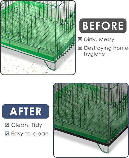 Bissap 2 PCS Bird Cage Seed Catcher, 59-90'' Universal Birdcage Net Nylon Adjustable Elastic Band Stretchy Skirts Mesh Cover for Parrot Cage Seed Guard (Not Include Birdcage)- White & Black