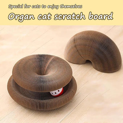 Kitty Curlz Cat Scratching Board, Magic Organ Cat Toy, Made of Recyclable Corrugated Cardboard, Scratch-Resistant and Abrasion-Resistant, Foldable for Indoor