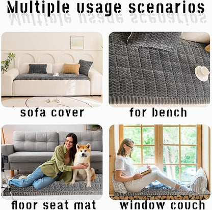Sofa Cover Fuzzy Couch Cover for Pet, Couch Covers for Dogs Washable Non-Slip Sofa Slipcover Cushion Protector Pets Friendly Mat Bed