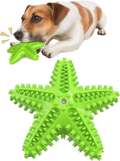Carllg Dog Toys for Aggressive Chewers, Puppy Teething Chew Toys, Durable Indestructible Squeaky Interactive Puzzle Starfish Toys for Small Medium Large Breed