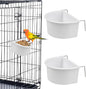 Bird Feeder, 2 Pcs Plastic Bird Food Feeder, Bird Water Cage Accessories, Hanging Bird Food Bowl Cups for Parrots Small Birds Pigeons Parakeet