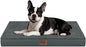 Plush Orthopedic Dog Bed for Medium Dogs & Puppies, Waterproof Dog Beds 29x18 Inch with Removable Washable Cover, Egg Crate Foam Flat Pet Mat, Gray