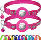 Joytale AirTag Cat Collar 2 Pack with Breakaway Safety Buckle, Reflective Cats Collar with AirTag Holder, Adjustable 7.5-12.5 Inch, Anti-Fraying Lightweight for Girl Boy Kitten, Hotpink