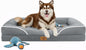 Homemate Dog Bed for Extra Large Dog: 48x35 in Orthopedic Large Dogs Bed XXL Outdoor Pet Cat Bed Sofa Supplies with Toy Dogs Crate Pad Couch with Removable Washable Cover & Non-Slip Botton Light Grey