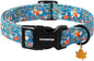 DOGWONG Fall Maple Dog Collar- Cute Classic Fall Autumn Flower Dog Collars Adjustable Fall Dog Collar for Small Medium Large Dogs L