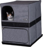 Pet Gear Pro Pawty for Cats with littertraX Mat, Put an end to Scattered Litter, Foldable, Easy Clean, Litterbox not Included, Grey