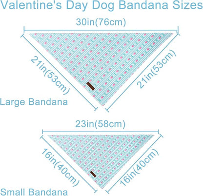 Summer Dog Bandana, UP URARA PUP Strawberry and Bowknot Triangle Bid Scarf for Medium Large Dogs, Cotton Kerchief for Girl Boy Puppies, Cute Spring FloralBandana,L