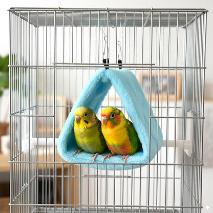 4 Pcs Winter Warm Bird Nest for Cage Plush Birds Hanging Snuggle Cave 6.7" and 9.5" House Shed Hut Parakeet Sleeping Bed Hammock Fluffy Birds Hideaway Tent for Small Parrot(Cute,Diamond)