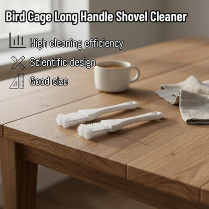 2 PCS Bird Cage Cleaner, Long Handle Bird Poop Remover for Pet Cages, Professional Parrot Cage Accessories Toolfor Better Cleaning of Bird Droppings from Pet Cages Parrot Cages Bird Perches