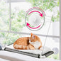 Cat Window Perch, Cat Hammock Window Seat w/Free Fleece Blanket 2025 Latest Screw Suction Cups Extra Large Sturdy Bed Resting Seat Hold Two Large Cats White Indoors (One Extra Suction Cup