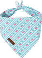 Summer Dog Bandana, UP URARA PUP Strawberry and Bowknot Triangle Bid Scarf for Medium Large Dogs, Cotton Kerchief for Girl Boy Puppies, Cute Spring FloralBandana,S