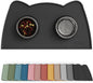 OHMO - Cat Food Mat, Silicone Pet Feeding Mat for Floor Non-Skid Waterproof Dog Water Bowl Tray, Easy to Clean Pet Placemat (Black, 18 * 9.8'')