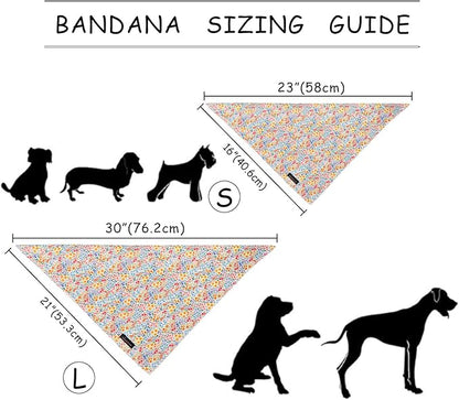 ARING PET Girl Dog Bandana, Spring Summer Daisy Floral Pet Bandana Scarf Triangle Bibs for Puppy Small Medium Large Dogs-L