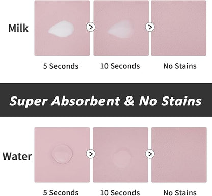 Dog Food Mat - Absorbent Cat Mat for Food and Water, No Stains Pet Feeding Bowl Mat, Easy to Clean Pet Placemats, Quick Dry Dog Water Dispenser Mat for Messy Drinkers | Paw Pink 12"x 19"