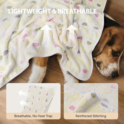 LINENLUX 1 Pack 3 Blankets Super Soft Fluffy Premium Fleece Dog Blankets for Puppy Cat Pet Blanket Flannel Throw Warm Sleep Elephant Pattern 40x31 inches