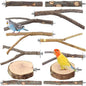 12PCS Natural Wood Bird Perches for Cage, Parrot Perch Stand & Platform, Bird Cage Accessories - Multi-Size Perches for Parakeets, Cockatiels, Conures, Lovebirds