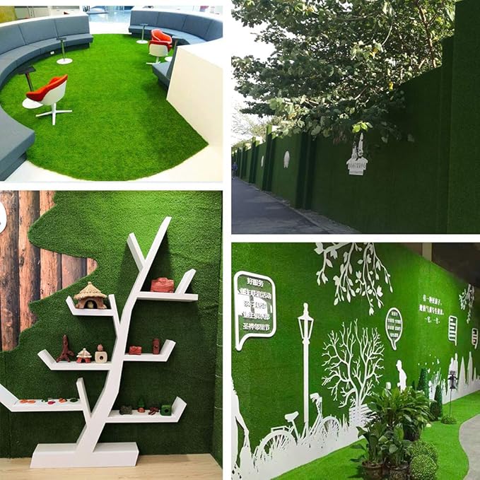 Petgrow Synthetic Artificial Grass Turf 12FTX47FT for Indoor Outdoor Dog Synthetic Grass Mat, Party Wedding Christmas Balcony Garden Astro Turf Rug,Drainage Holes Faux Fake Grass Rug Carpet for Pets