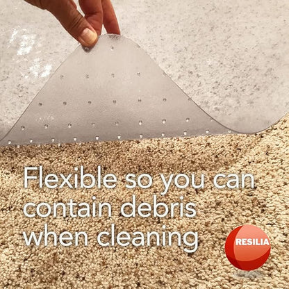 RESILIA Under Pet Cage Mat for Bird Cages, Reptile Aquariums, Dog Kennels, Water-Resistant Pad for Carpeted Floors and Surfaces, 30 Inches x 48 Inches, Clear