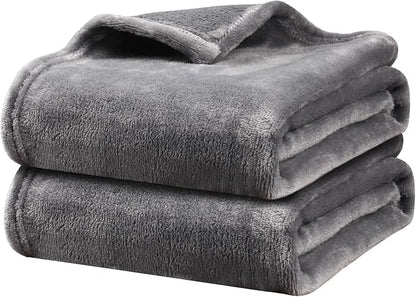 Onarway Dog Blanket Washable for Bed: 2 Packs Dog Blankets 40”x47” - Fluffy Soft Large Throw for Cat Puppy Kitten Dogs - Fleece Pet Blankets for Crate Couch Car and Indoor - Grey
