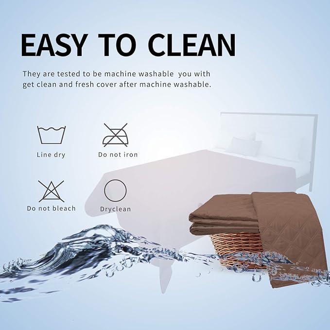 Easy-Going 100% Waterproof Dog Bed Cover, Non-Slip Pet Blanket for Furniture, Washable Couch Cover, Repleasement Sofa Cover (120X82 in,Brown)