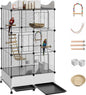Encrypted Bird Cage Large Bird Cages 57-Inch, Top Storage Space, Bottom Splash Guard with Essential Bird Supplies – Durable & Spacious Aviary – Budgies & Cockatiels