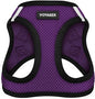 Best Pet Supplies - All Weather Mesh/Plush, Reflective, No Pull Harness for Small, Medium Dogs, Cats - Secure with Hook & Loop Fastener, Buckle, Double D-Rings - Purple/Black Trim, XL