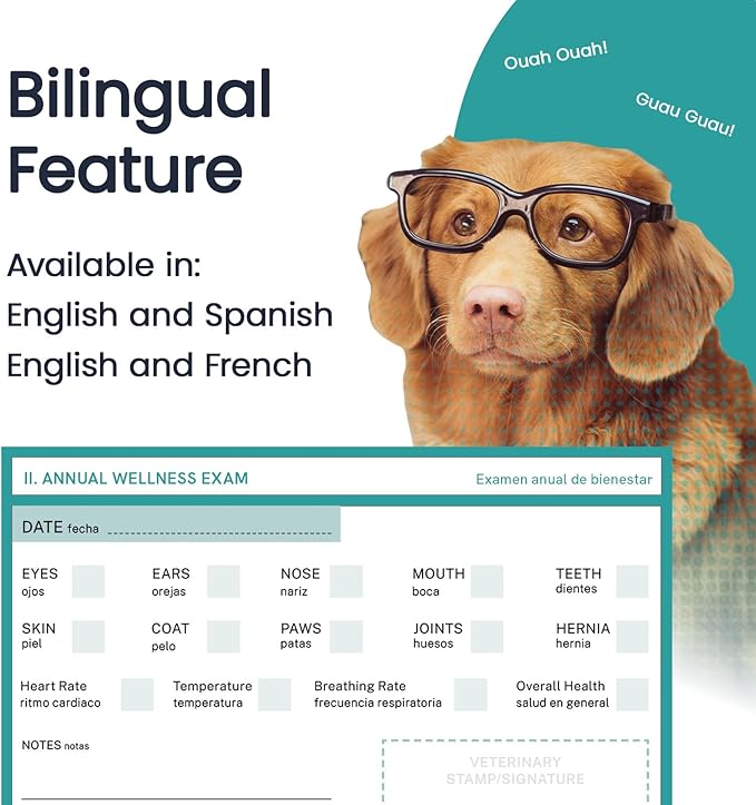 Color Premium PU Leather stitch-sewn US Pet Passport Medical Record for Pet Health and Vaccination English + Spanish for Cat, Dog, Puppy and Kitten (Lime, Single)