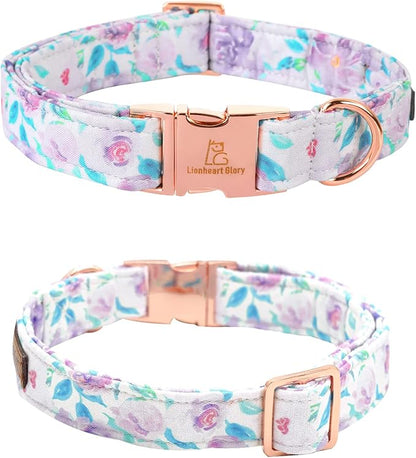 Lionheart glory Purple Dog Collar, Adjustable Dog Collar with Bowtie, Pet Gift Collar for Dog Soft Bowtie Dog Collars for Large Dogs