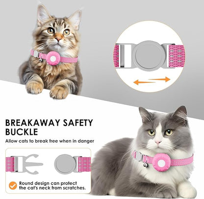 Cat Tracker, MINI GPS Tracker for Cats, Compatible with Apple Find My App(Only iOS), No Monthly Fee Pet Tracker, Real-Time Tracking, Smart Alerts, Up to 1-Year Battery, Waterproof