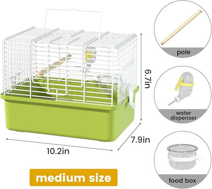 Small Bird cage,Travel Cage for Birds and Small Animals, Parakeet cage,Bird Carrier Travel cage,Bird Travel cage, jaulas para pájaros,Green,(Size:S,M,L) (M)
