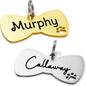 Ultra Joys Dog Tags Personalized for Pets - Hollow Paw Custom Pet ID Tag - Engraved Dog Tag for Small, Large Dogs - Small Bow Tie in Gold