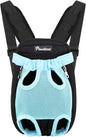 Pawaboo Pet Carrier Backpack, Adjustable Pet Front Cat Dog Carrier Backpack Travel Bag, Legs Out, Easy-Fit for Traveling Hiking Camping for Small Medium Dogs Cats Puppies, Medium, Blue