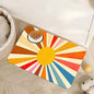 Retro 70s Rainbow Sunrise Swirl Dog Cat Food Mat,Absorbent Pet Feeding Mat for Food and Water, Non-Slip Dog Bowl Mats Floor Protector 16"x24"