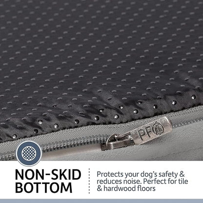 PetFusion Ultimate Dog Bed, Orthopedic Memory Foam, Multiple Sizes/Colors, Medium Firmness Pillow, Waterproof Liner, YKK Zippers, Breathable 35% Cotton Cover,1yr. Warranty,Brown, X-Large (44x34")