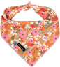 ARING PET Floral Dog Bandanas, Flower Leaf Triangle Scarf for Small Medium Large Boy Girl Dogs-Size S