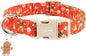 Faygarsle Christmas Dog Collar, Red Gingerbread Pattern, Plastic Buckle with Metal D-Ring, Holiday Pet Accessory, for Small Medium Large Dogs S