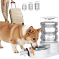 RIZZARI Automatic Gravity Pet Dispenser: 6.5L Large Capacity -No Power Needed -Stainless Steel with Triple Filter & Brush for Medium Dogs -Multiple Pets - Busy Pet Owners - Living Room -Kennel