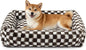 JOEJOY Large Dog Beds Large Sized Dog, Rectangle Washable Orthopedic Corduroy Fleece Pet Bed with Removable Zipper Cover, Cute Soft Calming Puppy Bed with Non Skid Bottom