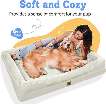 Orthopedic Removable Large Dog Bed -XL Large Dog Beds with Washable Cover and Removable Bolsters Non-Slip Bottom & Waterproof Pet Bed Sofa for Big Size Dogs