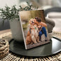 NAZENTI Custom Pet Memorial Photo Building Block gifts for Dog Lover, Personalized Dog & Girl Watercolor Photo Block for Dogmom, Pets Puzzle Gift for Birthday, Custom Home Decor for Family