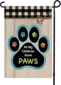 12x18 All My Children Have Paws Garden Flag Cat Paw Print Black Gingham Outdoor Decor for Pet Lovers Porch Yard Patio Decorations