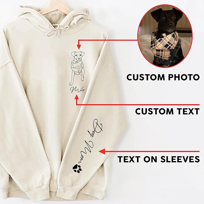 CHIARA CONTI11 Custom Dog Hoodie, Custom Pet Gifts, Custom Dog Shirt, Custom Dog Sweatshirt, Valentine's Day Gift