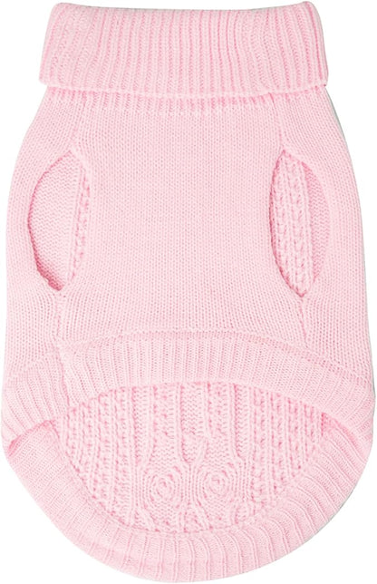 Cat Sweater, Acrylic Turtleneck Sleeveless, Light Pink, Small (Winter, Warm, Comfortable, Unisex, 14 Colors, 4 Sizes, Hand Wash)