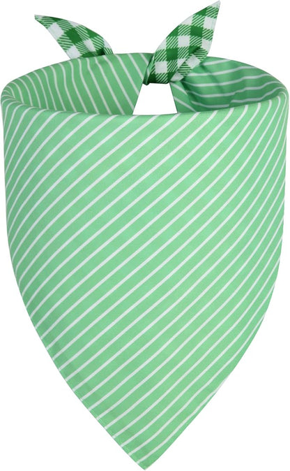 Dog Bandana Green Small 1PCS, Summer Spring Scarf for Boy and Girl, Durable Triangle Reversible Bibs Handkerchief for Puppy Pet