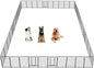 Dog Playpen,32/40/45 Inch Height in Heavy Duty, Folding Indoor Outdoor Anti-Rust Dog Exercise Fence, Portable Pet Playpen with Door for Large Medium Small Dogs and Pet (40 Panels, 45 Inch) Silver